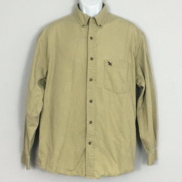 Eddie Bauer Other - Eddie Bauer Mens M Tan !00% Cotton Long Sleeve Button Up Collared Dress Shirt
